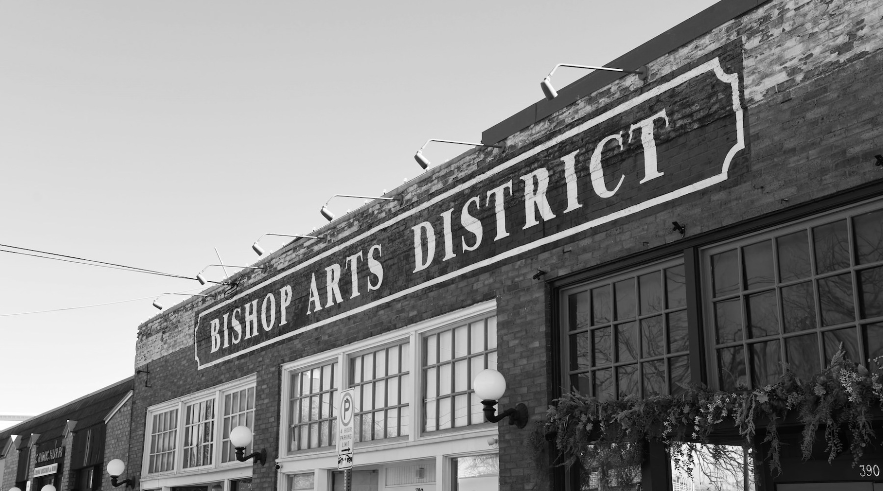 View of the Bishop Arts District sign 