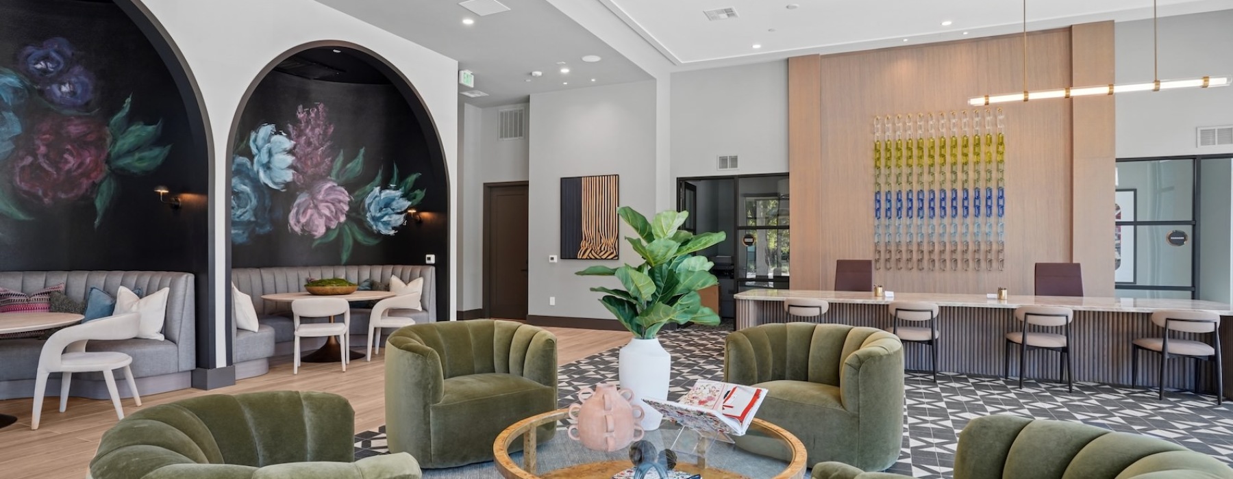 Copper Bishop Arts' leasing office with ample seating